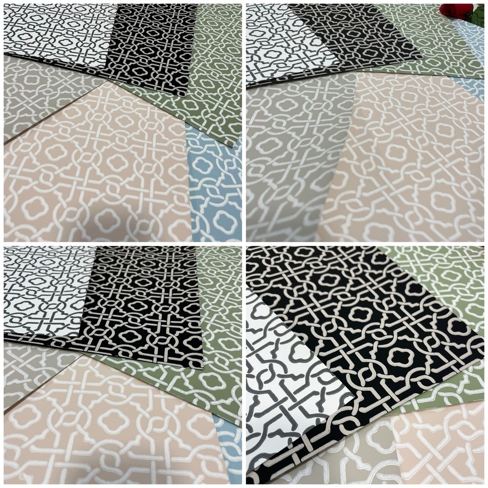 6 Large Intricate Pattern Design Wallpaper Sample Sheets - Semi-Textured DIY